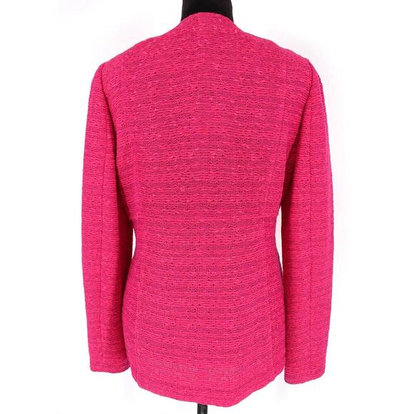 St. John Collection Knit Wool Suit Jacket Womens Size 6 Flamingo Multi Blazer - Picture 8 of 12